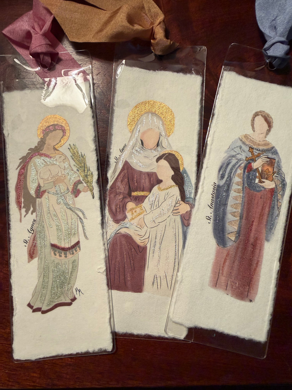 Watercolor Bookmarks Women Saints