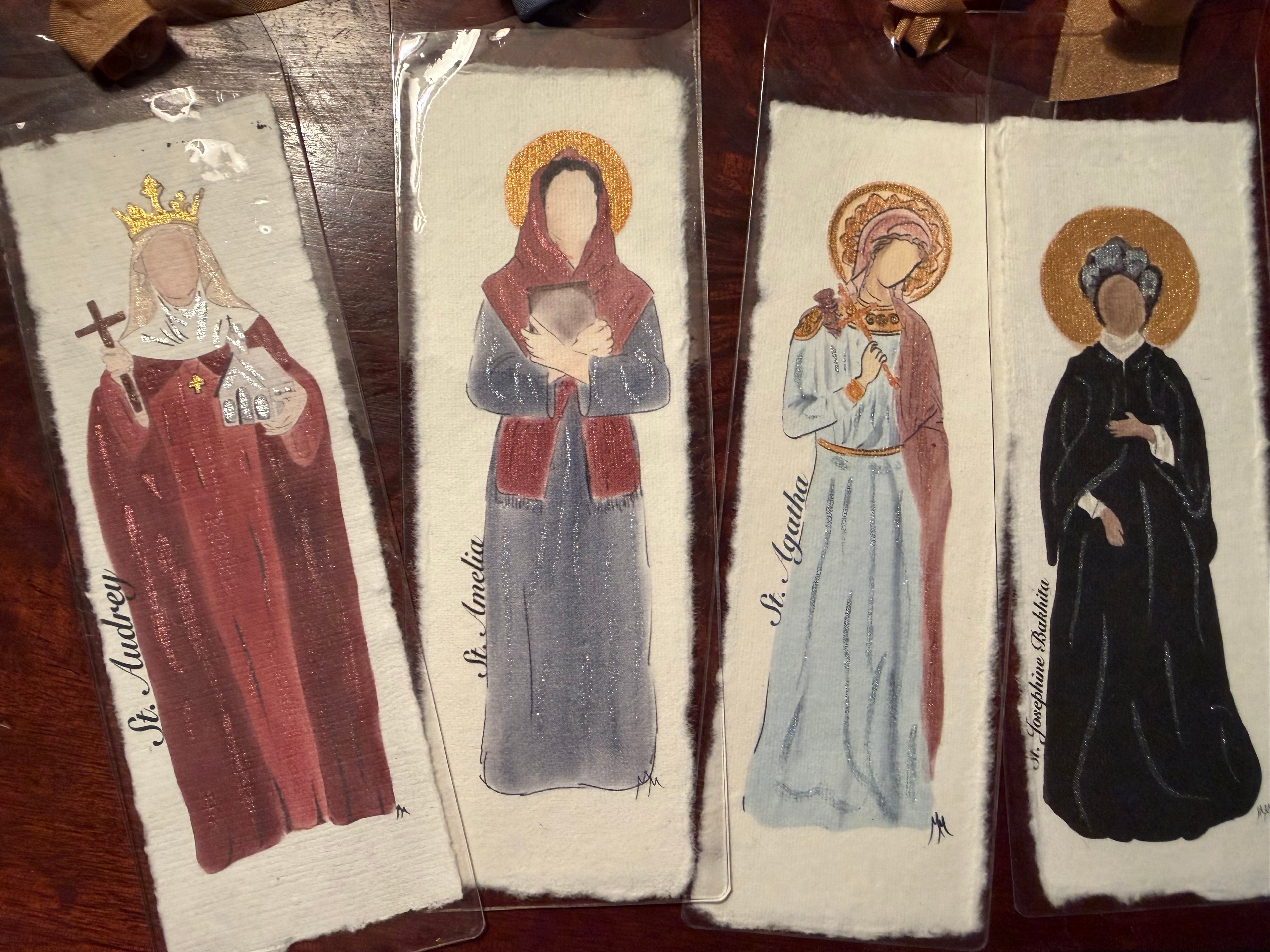 Watercolor Bookmarks Women Saints