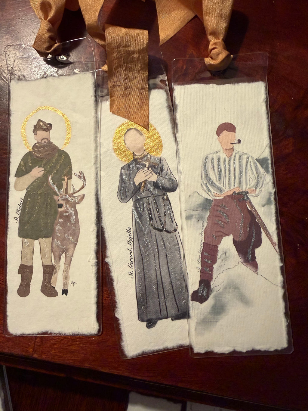 Watercolor Bookmarks Male Saints & Religious