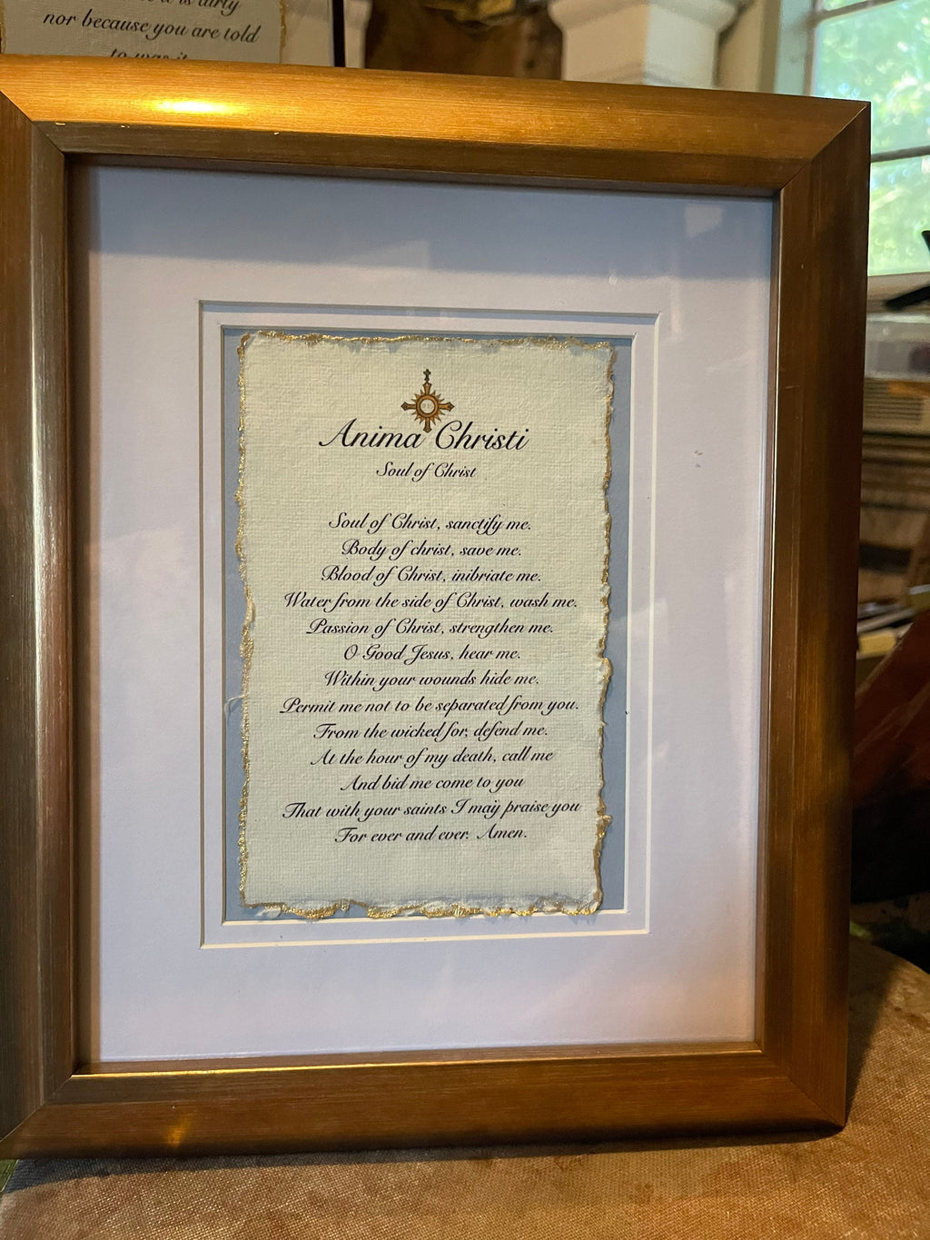Framed Prayer: Gold Frame, Homemade Paper (8x10)