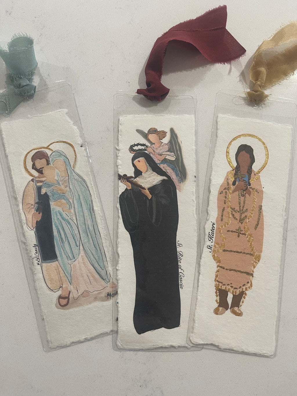Watercolor Bookmarks Women Saints