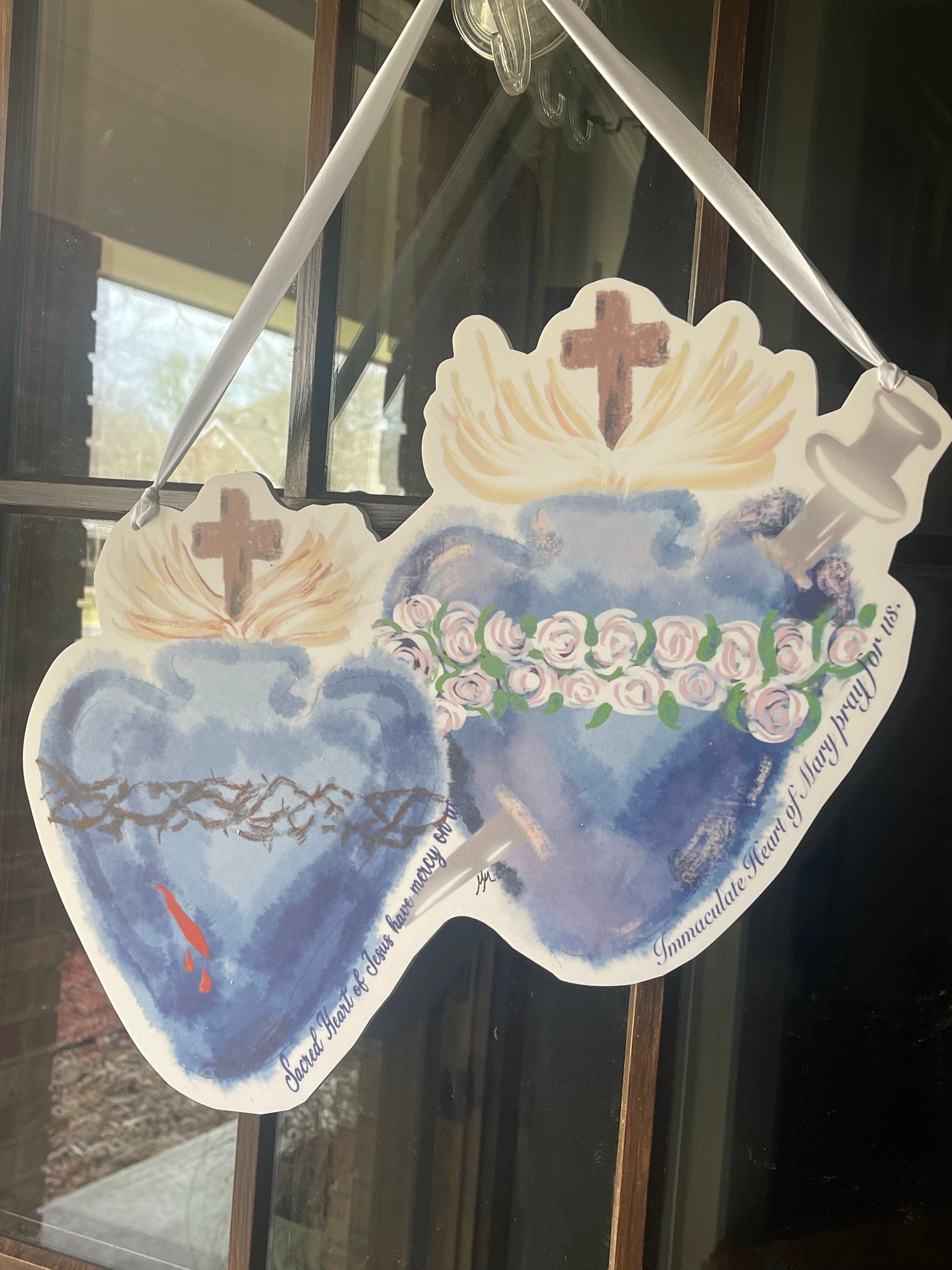 Sacred Heart/Immaculate Hearts Door Hanger
