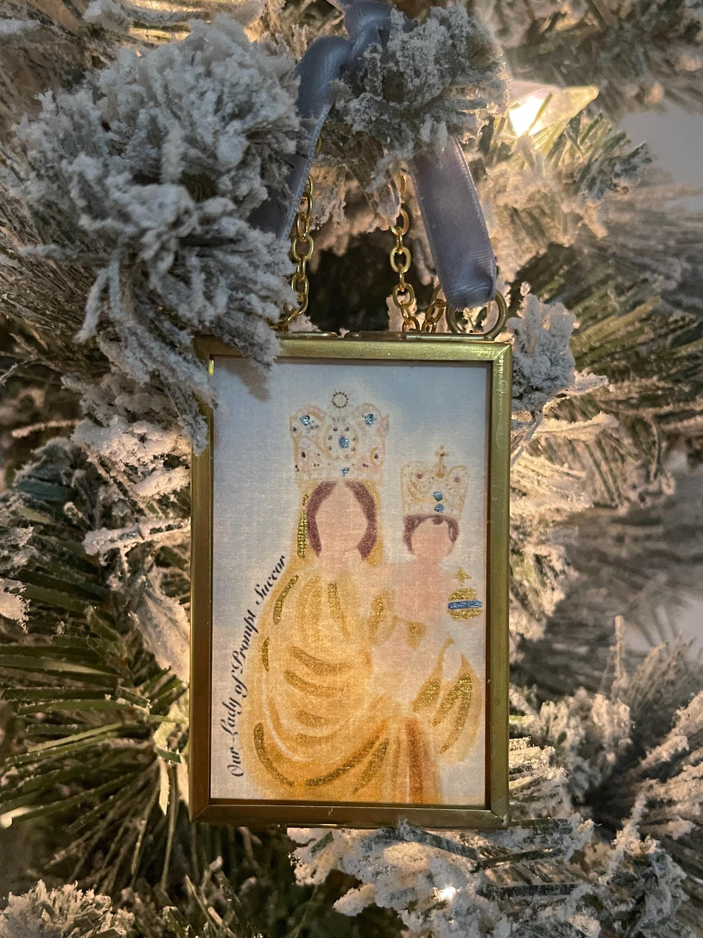 Brass Framed Watercolor Ornaments