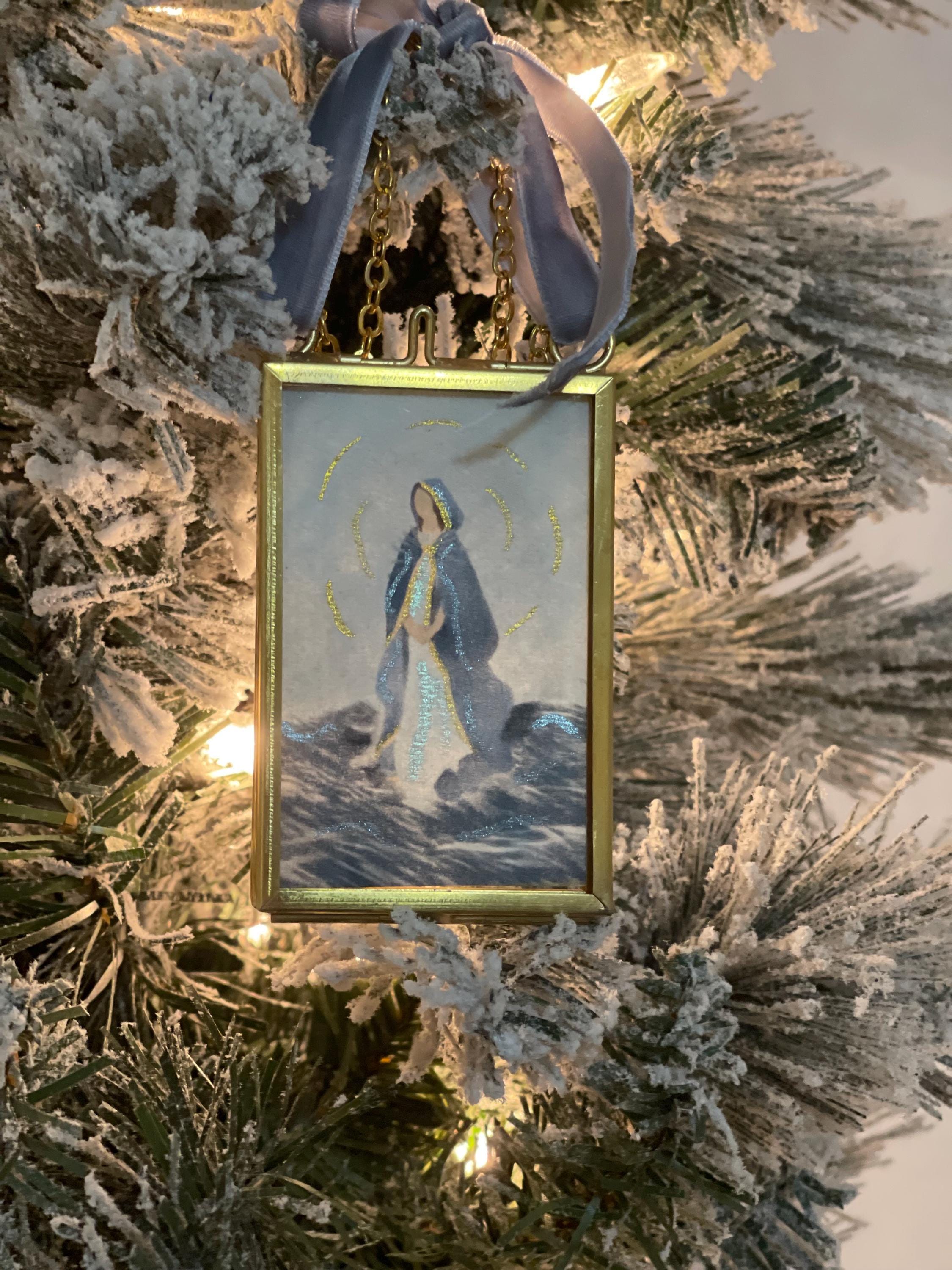 Brass Framed Watercolor Ornaments