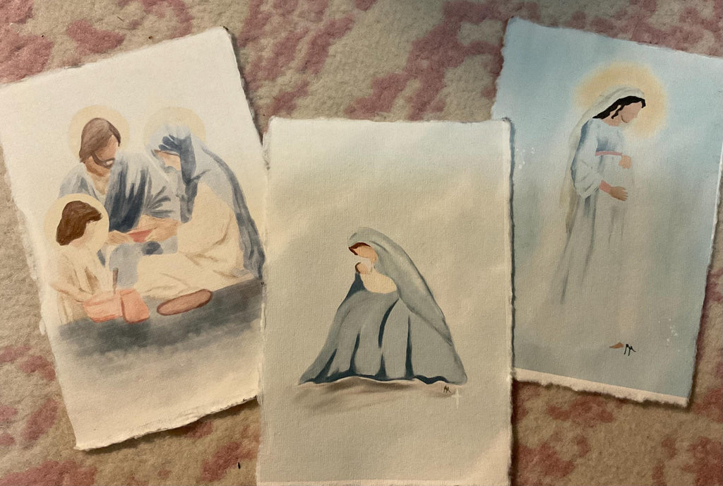 Watercolor Prints Hand Embellished
