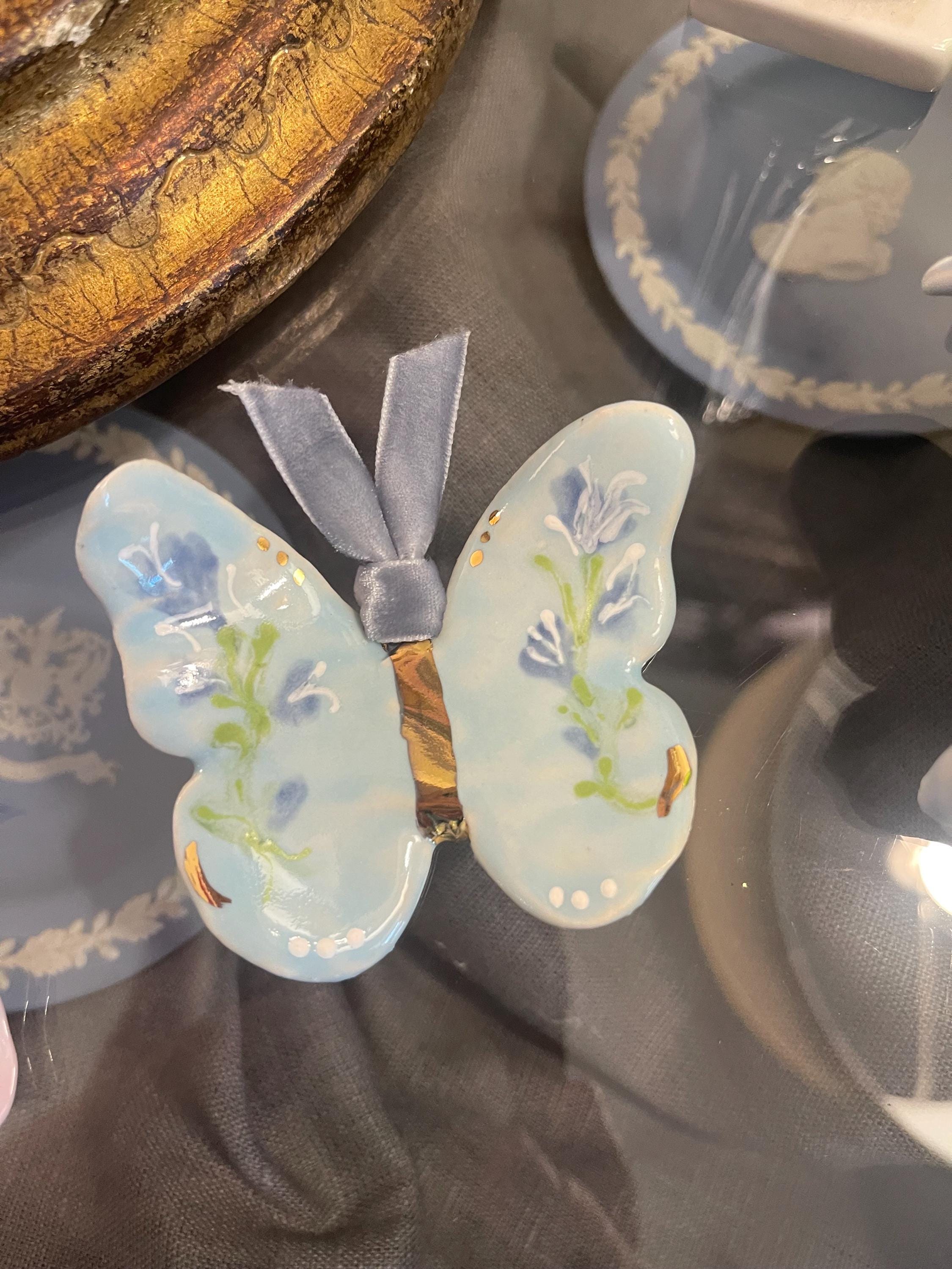Porcelain Butterfly: Hand-Painted Pottery