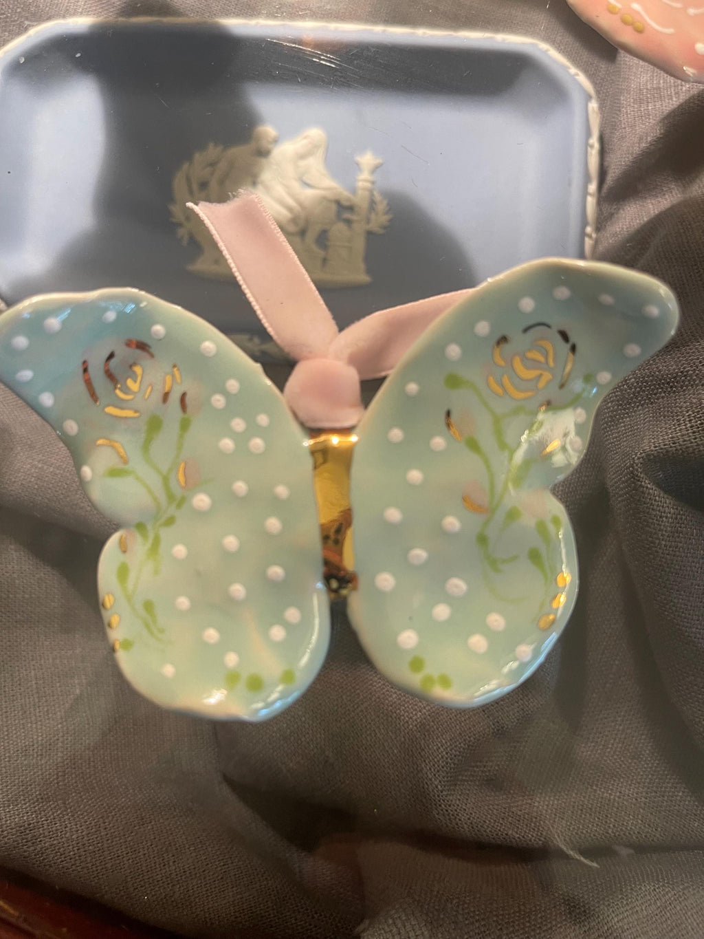 Porcelain Butterfly: Hand-Painted Pottery