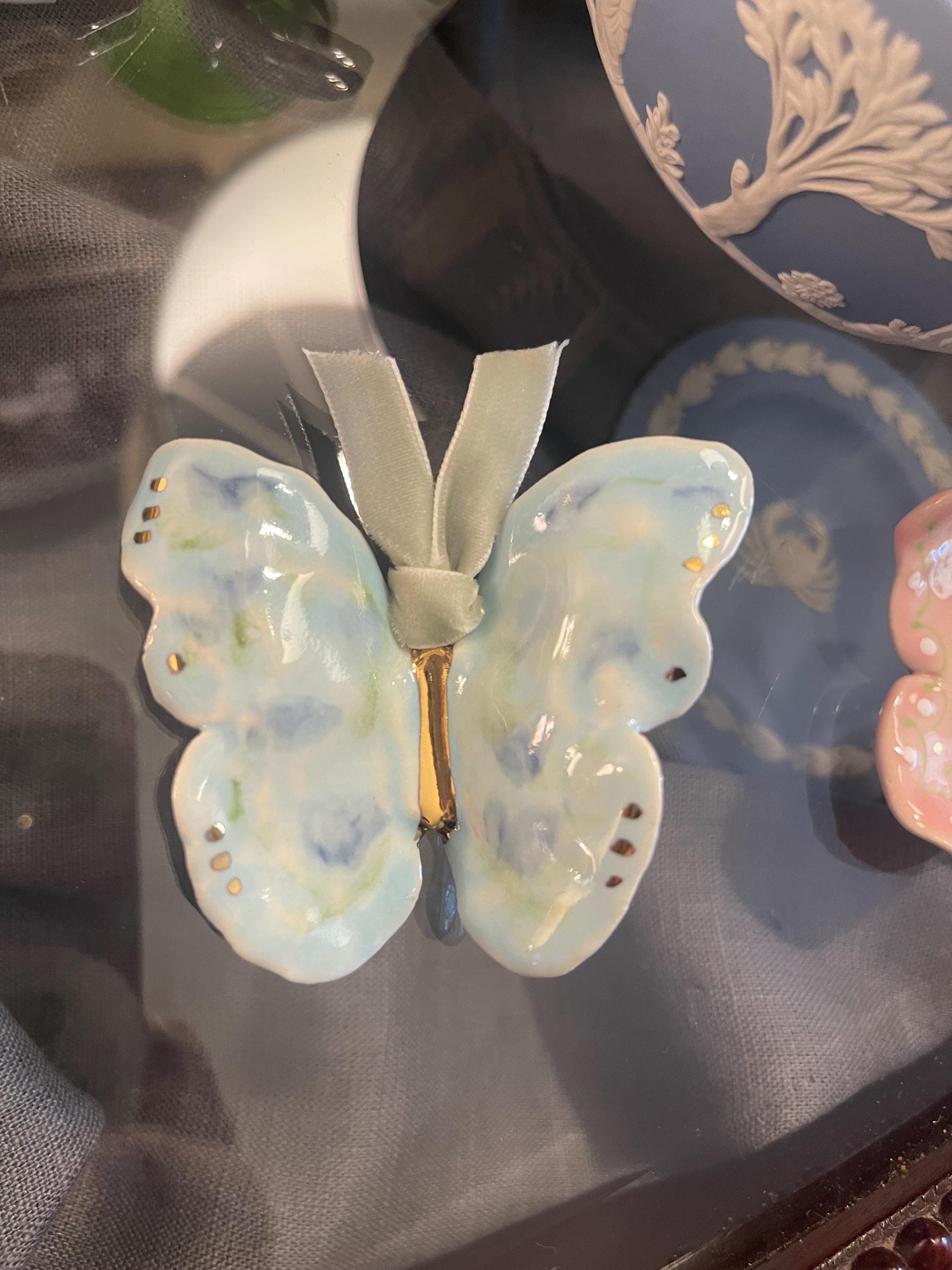 Porcelain Butterfly: Hand-Painted Pottery